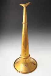 Trompette de pompier en laiton représentant la Lafayette Hook and Ladder Co. No. 1 de St. Louis